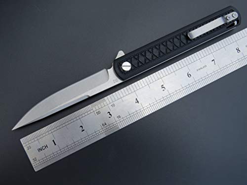 Eafengrow EF16 Folding Knife Black Point D2 Blade Ball Bearing Liner Lock Everyday Carry Pocket Knife for Tactical Use C