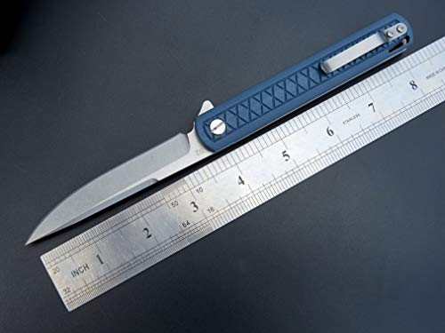 Eafengrow EF16 Folding Knife with Ball Bearing Point D2 Blade for Outdoor Tactical Everyday Carry (Gray Blue)  
Eafengro