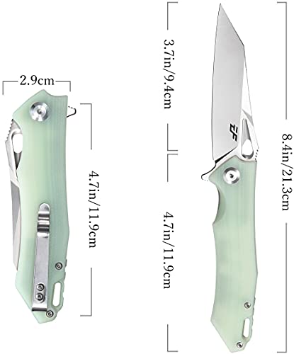Eafengrow EF934 Jade G10 Handle Folding Knife D2 Steel Camping Survival Tool for Outdoor Adventures and Hiking  
Eafengr