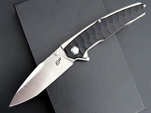 Eafengrow EF913 Black Folding Knife with 14C28N Steel Blade for Camping and Hiking