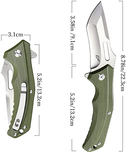 Eafengrow EF908 Green Tactical Pocket Knife for Camping and Survival