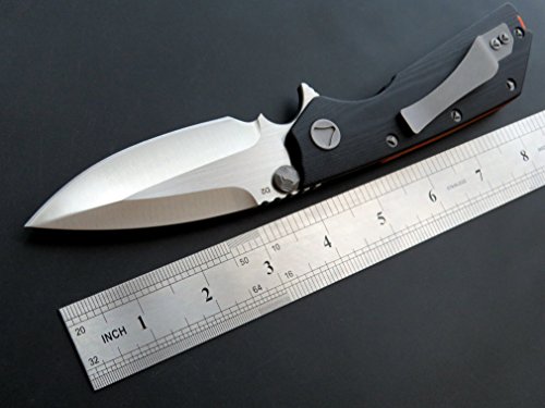 Eafengrow EF335 Black Folding Knives D2 Blade and G10 Handle, 5 Inch Closed EDC Pocket Knife for Outdoor Adventurers and