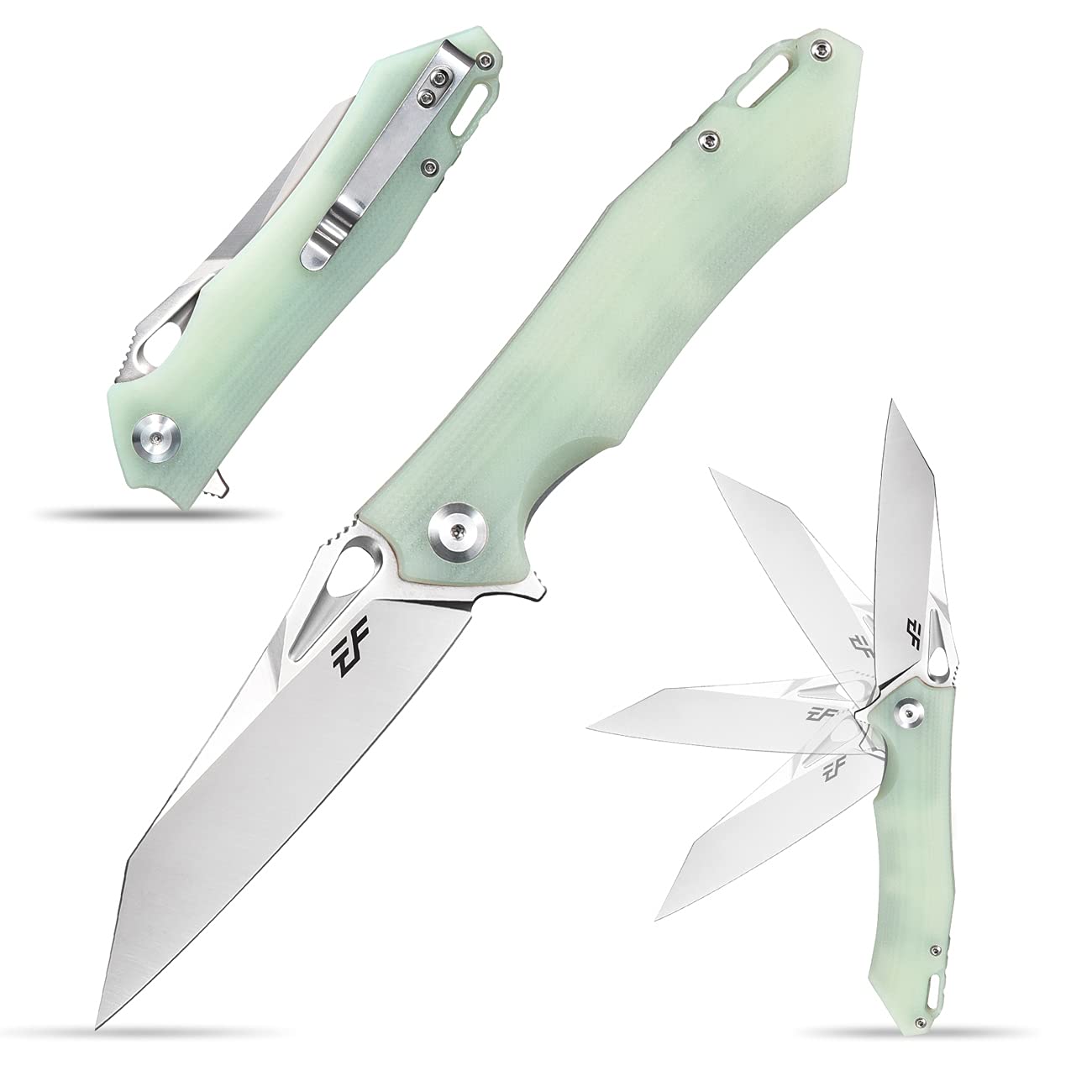 Eafengrow EF934 Jade G10 Handle Folding Knife D2 Steel Camping Survival Tool for Outdoor Adventures and Hiking  
Eafengr