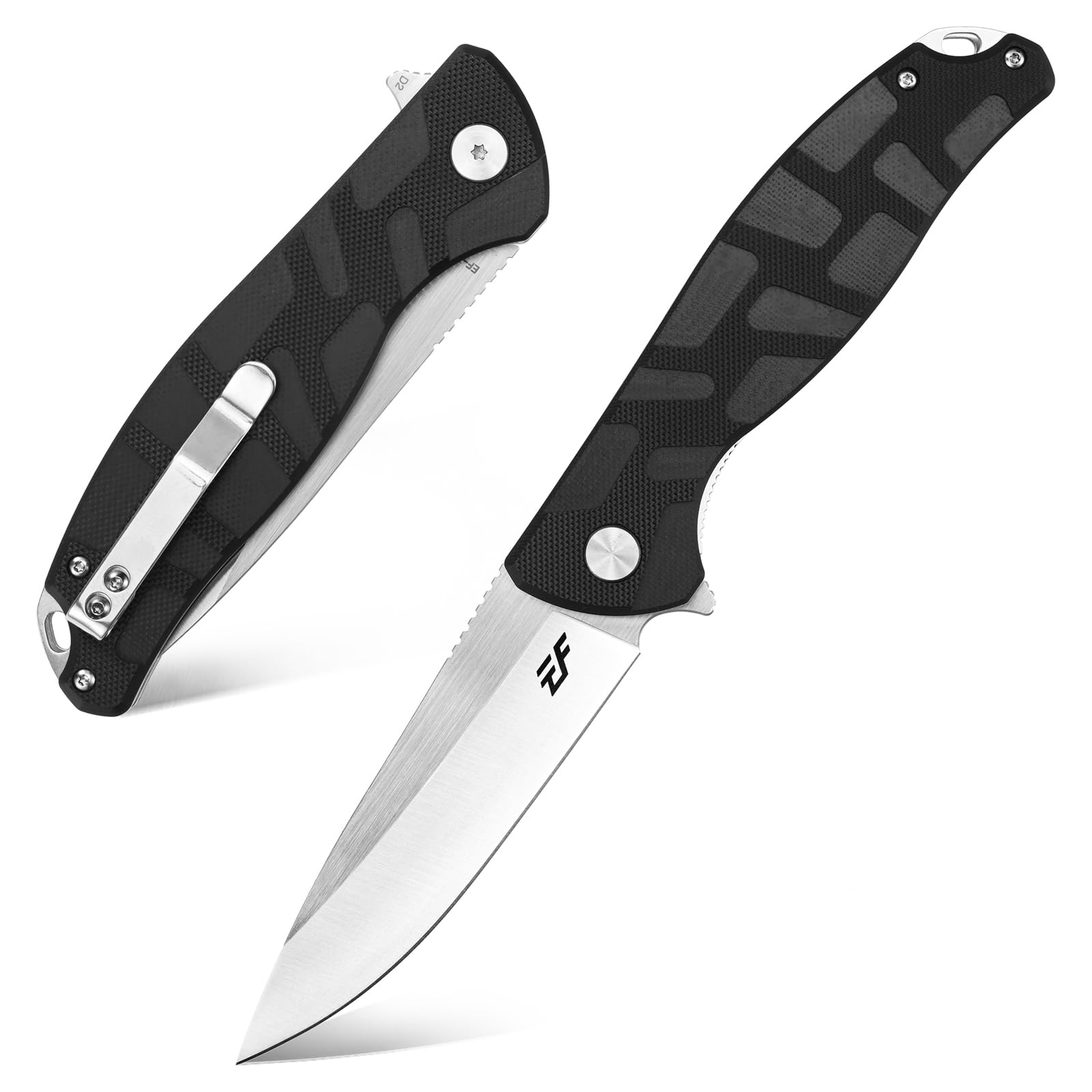 Eafengrow EF237 Folding Knife Black D2 Steel Blade G10 Handle Scales EDC Tool for Working Camping Hiking  
Eafengrow EF2