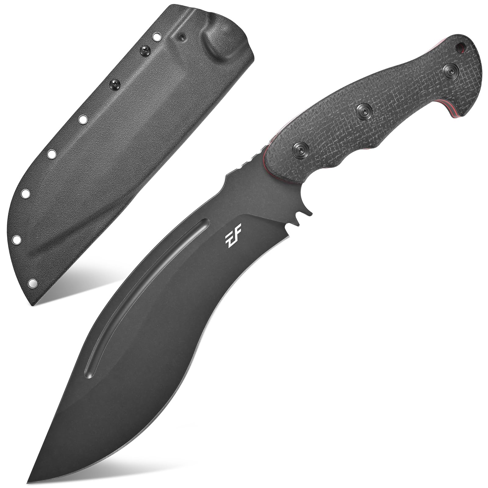 Eafengrow EF159 Black Fixed Blade Knife for Outdoor Camping and Hunting