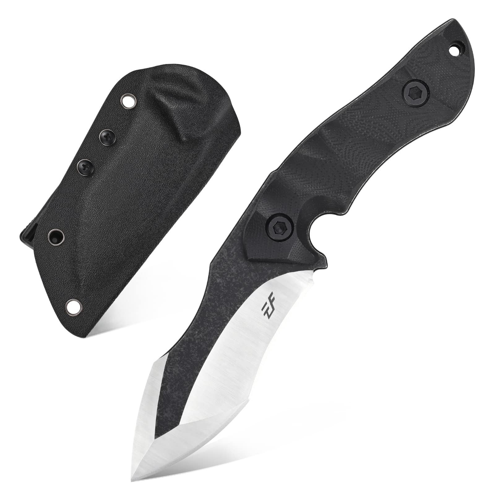 Eafengrow EF106 Fixed Blade Knives for Camping and Outdoor Survival, 440C Steel Blade and G10 Handle, Black
Eafengrow EF