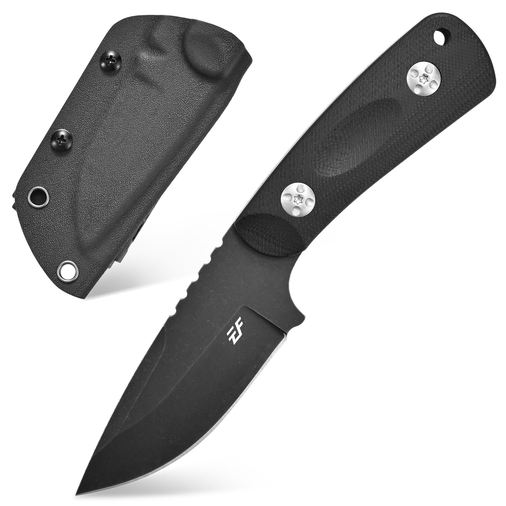 Eafengrow EF121 EDC Fixed Blade Knife for Outdoor Activities and Camping D2 Blade Steel G10 Handle with Kydex Sheaths